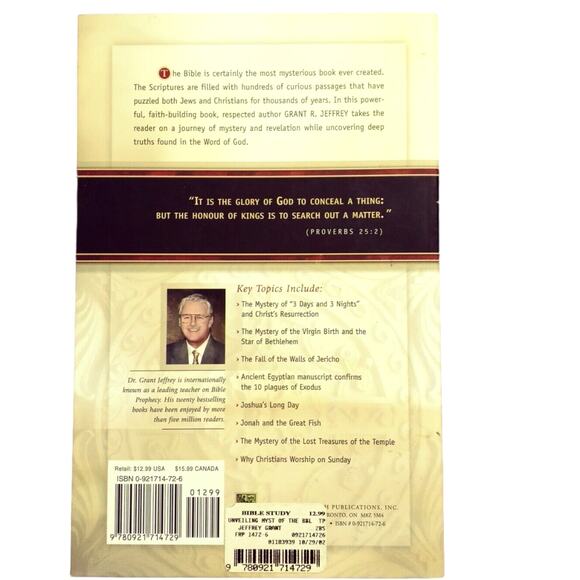 Unveiling Mysteries of the Bible 1st Ed Faith Christian Book Grant R. Jeffrey - Picture 2 of 7
